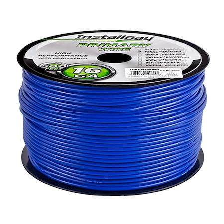 Install Bay Primary Wire, 16 AWG, Copper, Blue PWBL16500